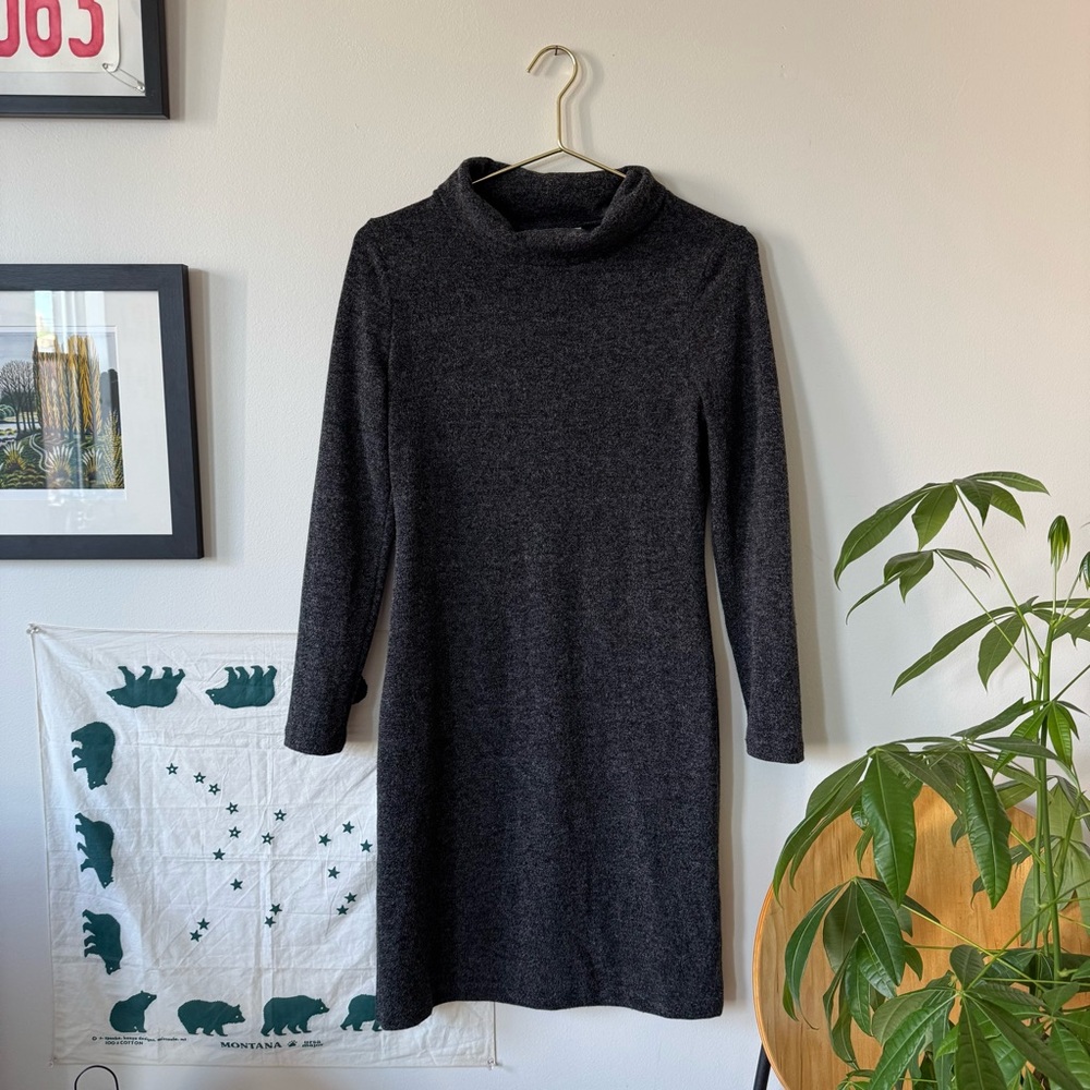 Elegant Black Turtleneck Dress
